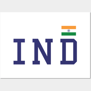 IND India Flag in Tricolor Desi Indian Patriotic Design Posters and Art